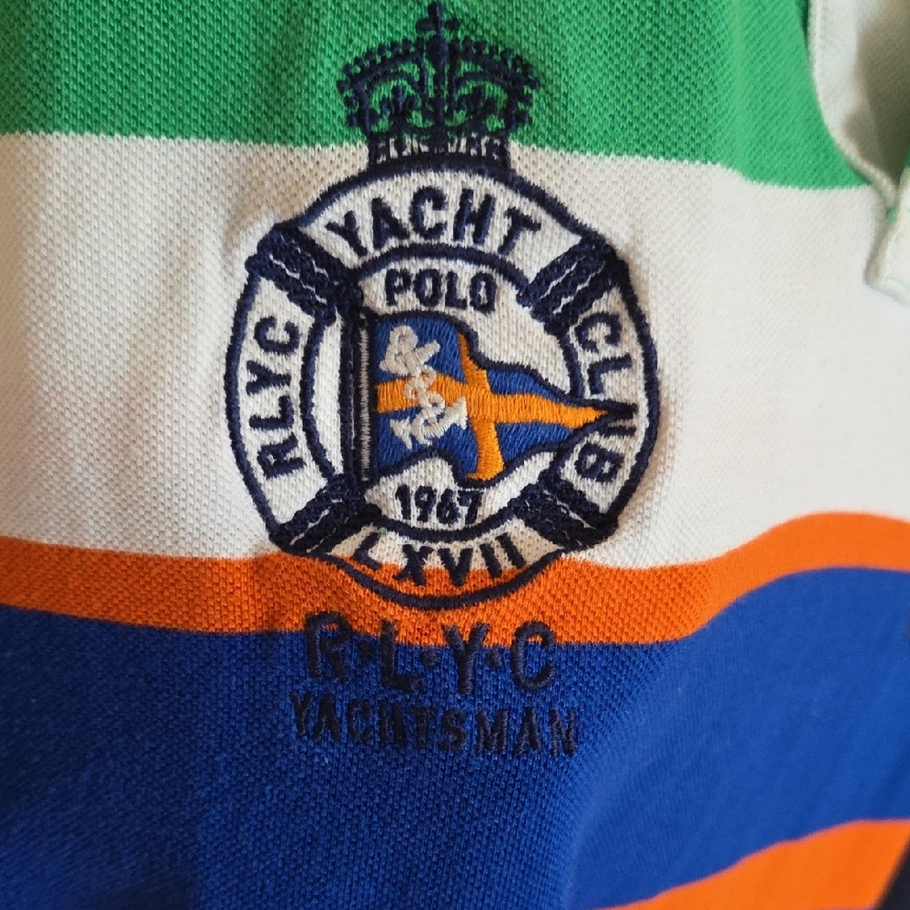 Ralph Lauren Green and Orange Polo Shirt - Picture 6 of 9